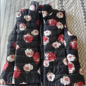 Floral puffer vest